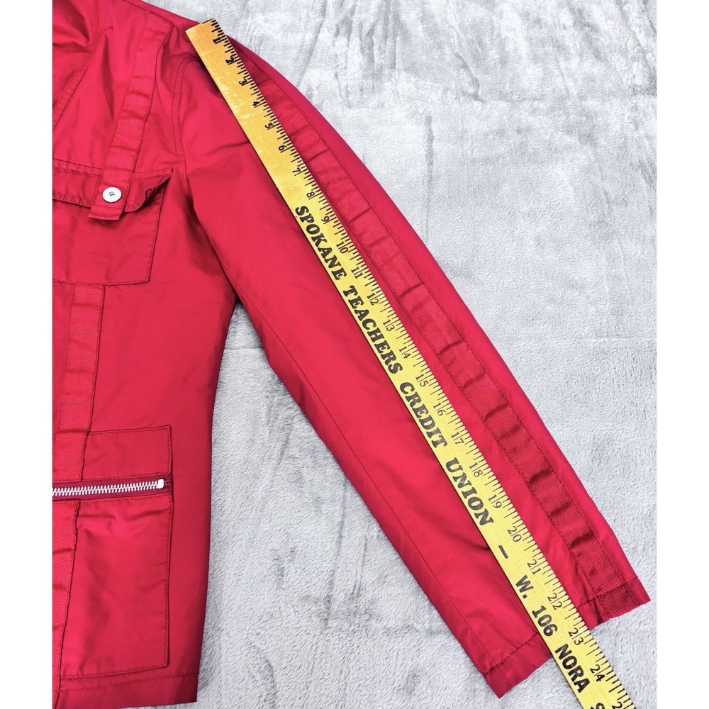 CAbi Red Utility Jacket Women Small‎ Cotton Nylon Snap Zip Pockets - Picture 10 of 11
